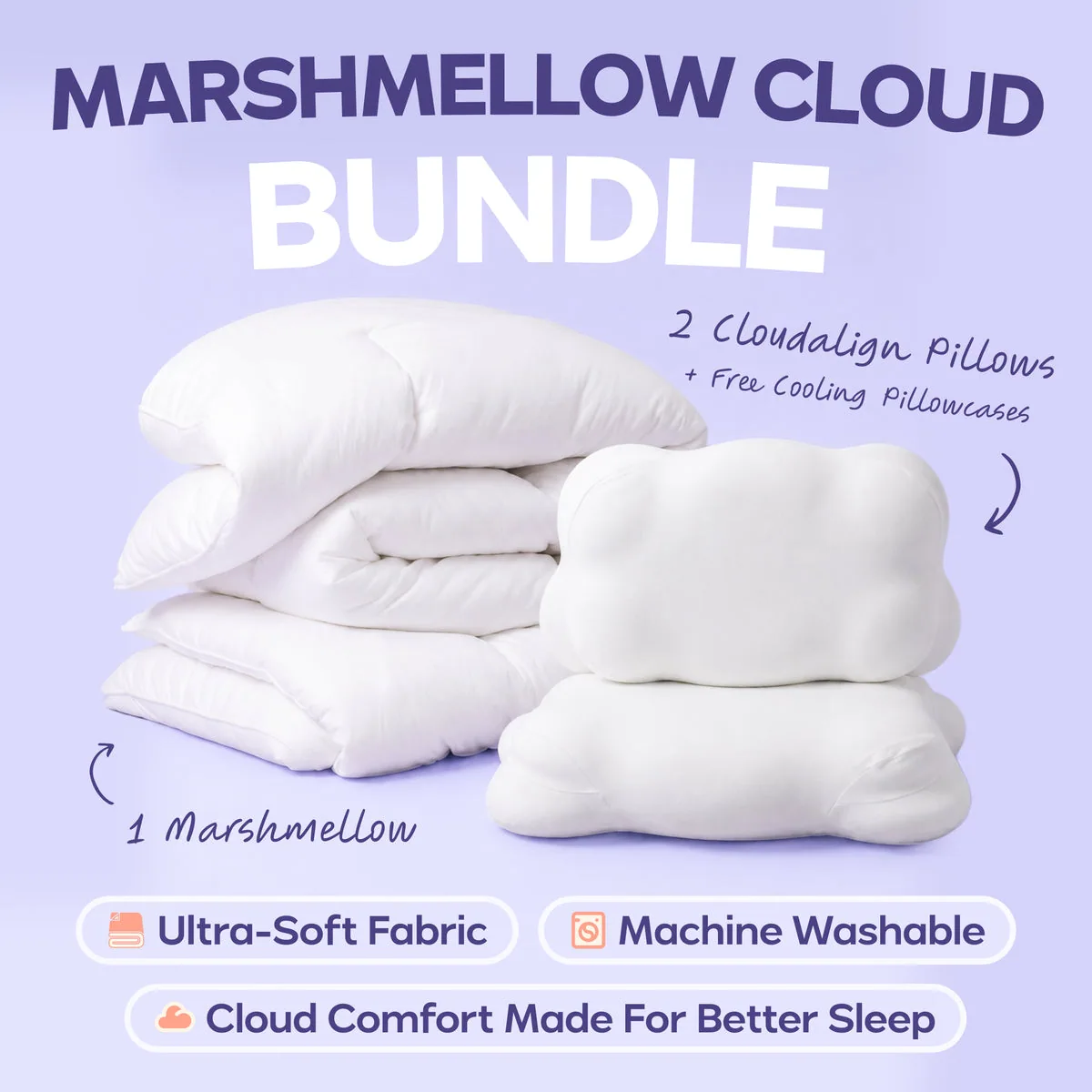 MarshCloud Comforter + 2 CloudAlign Pillows