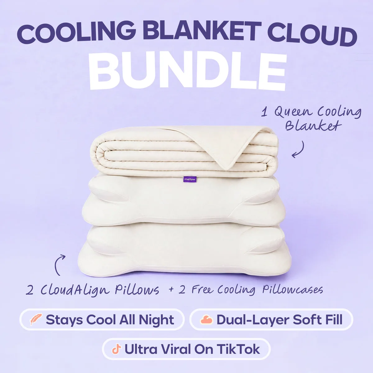 CloudCool™ Cooling Comforter + 2 CloudAlign Pillows