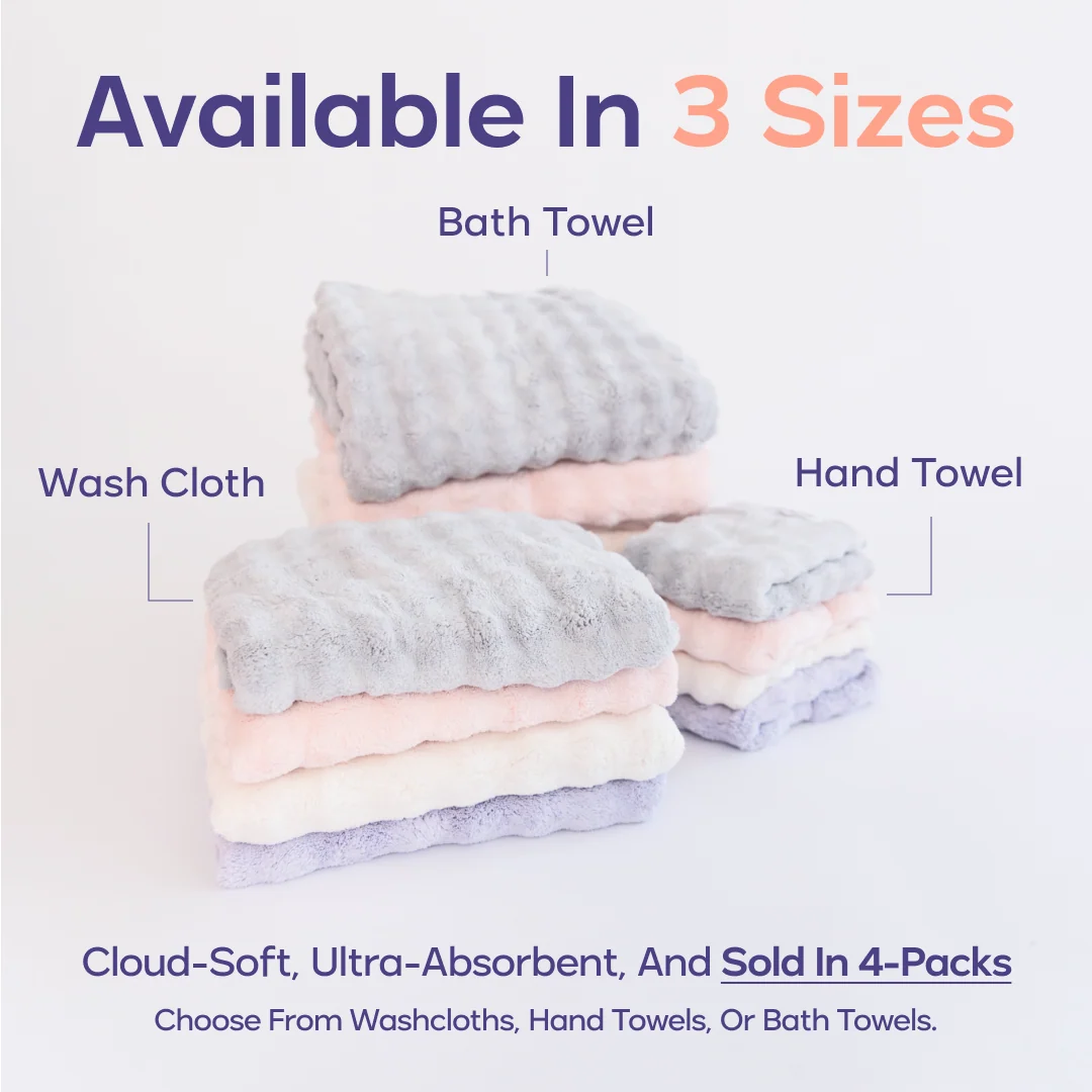 Ribbed Hand Towels (4-Pack)