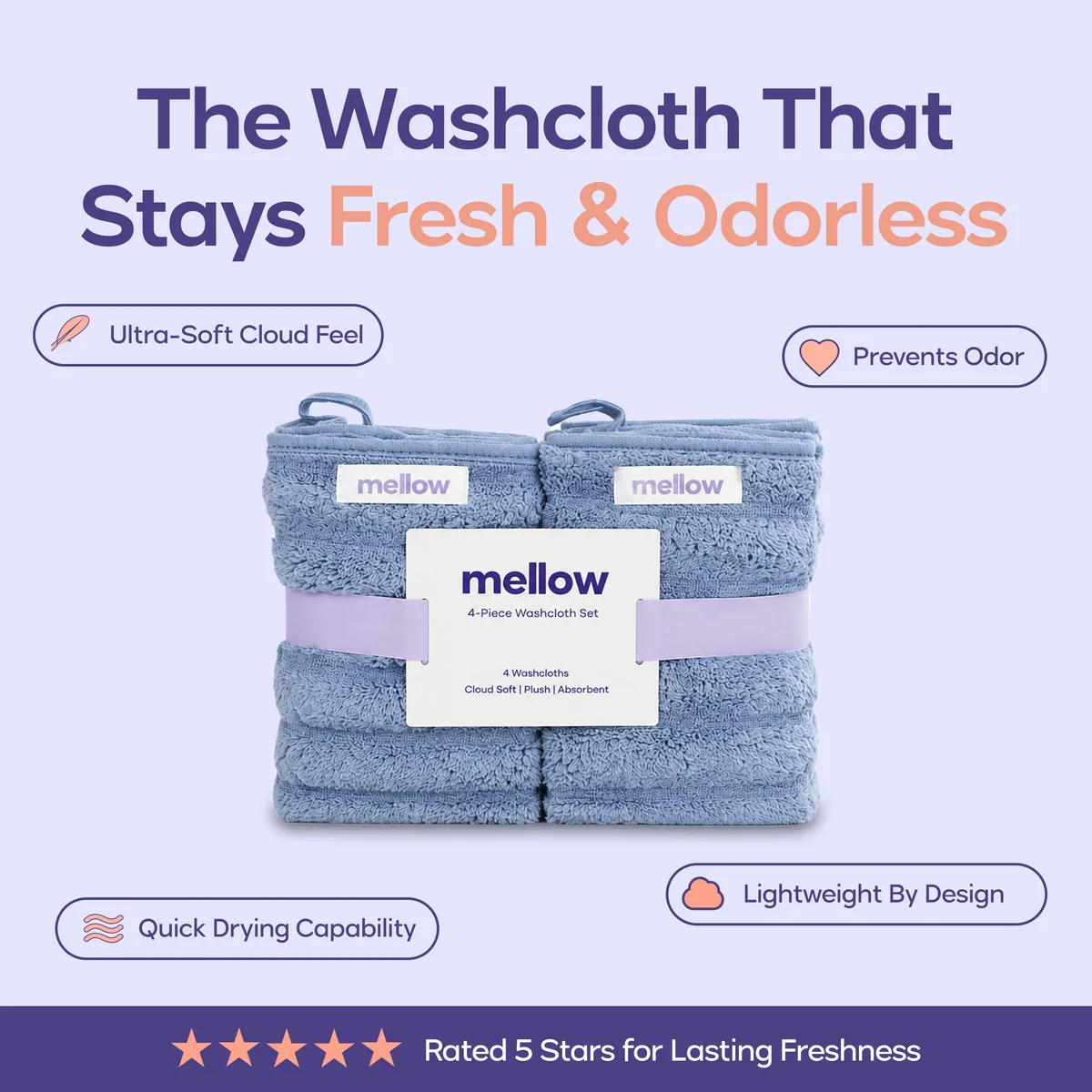 Ribbed Washcloths (4-Pack)